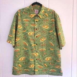 Reyn Spooner Aloha Hawaiian Shirt Green 2007 limited edition size L